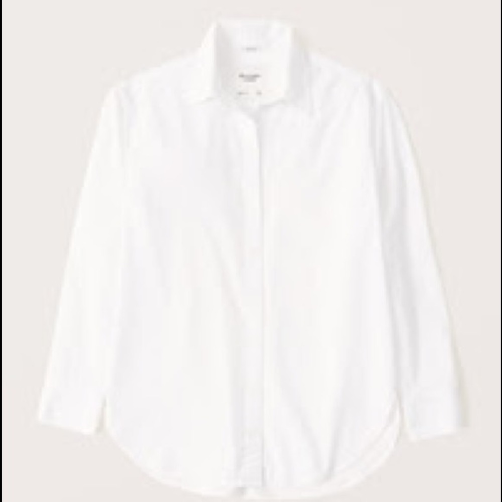90s Oversized Button Up Shirt | Abercrombie | white SMALL